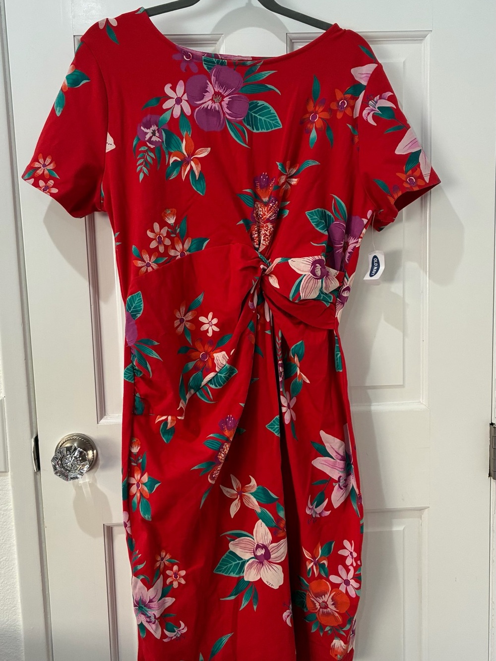 NWT Old Navy Tropical Floral Midi Twist Waist Dress, 1x